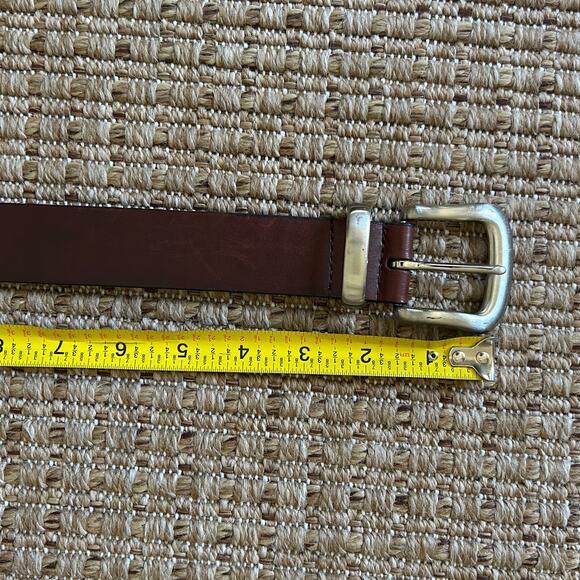 Vintage 70s Leather Belt Solid Brass Buckle main image 7
